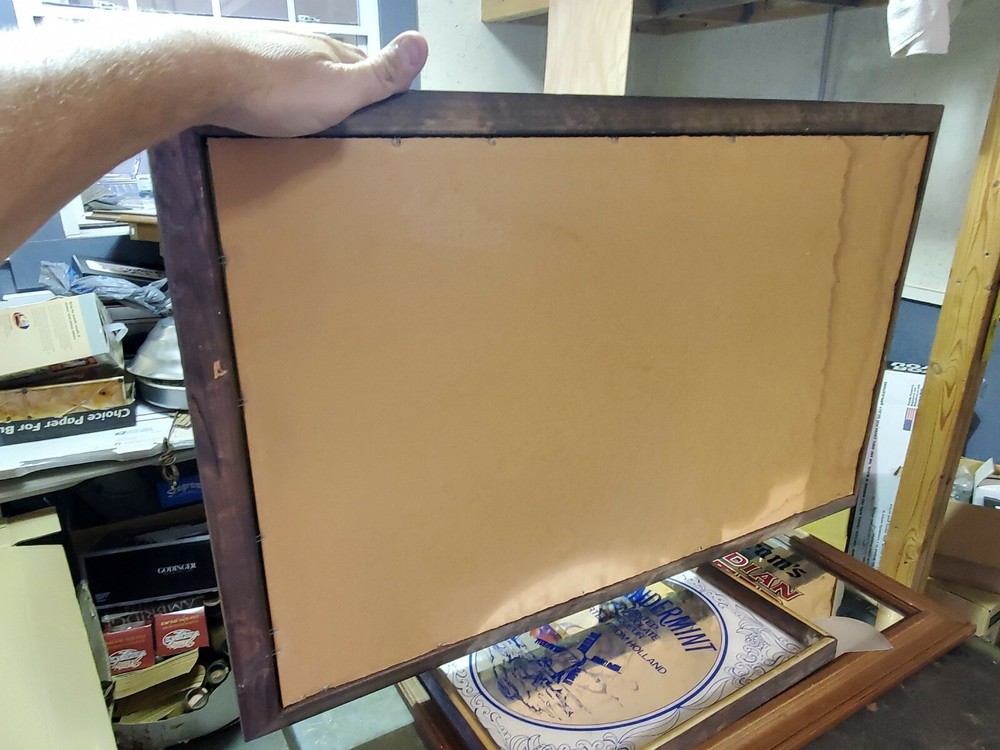 Lowenbrau Beer Mirror Lion Wood Framed Rectangular