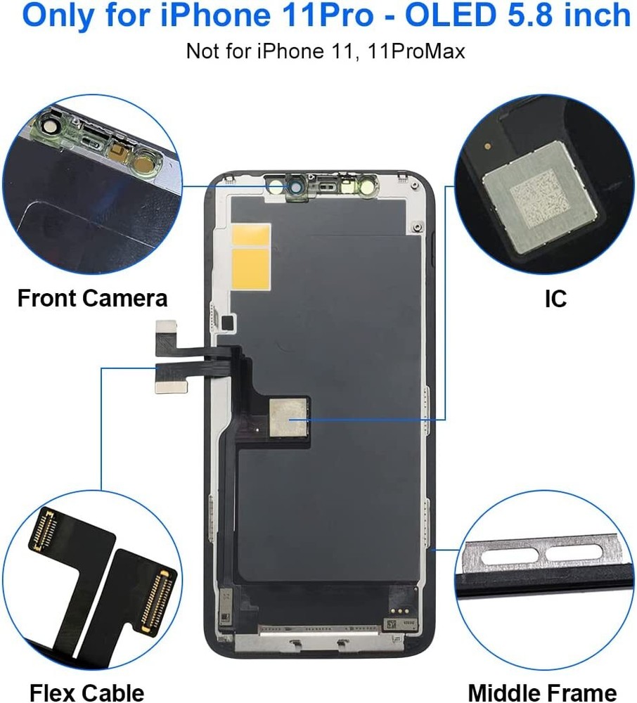 For iPhone 11 Pro OLED Display Touch Screen Digitizer Replacement Assembly Kit