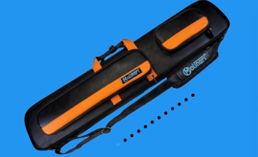 MOLINARI CUE CASE 3x6 SOFT ** BLACK / ORANGE