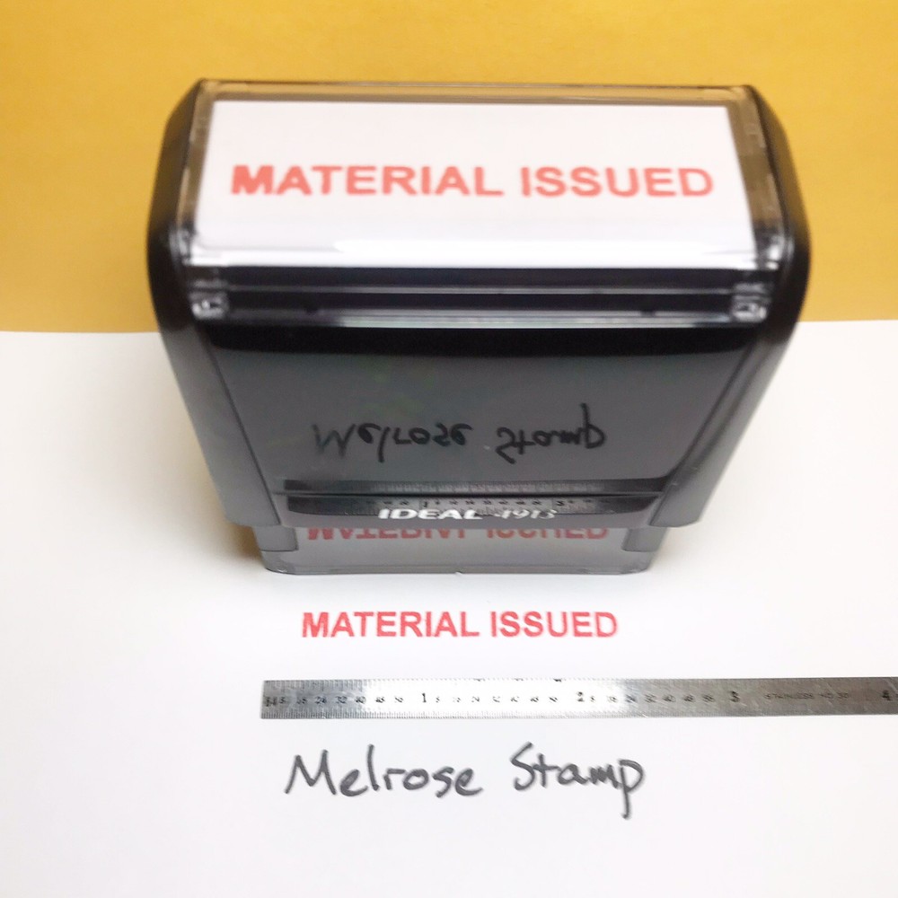 Material Issued Rubber Stamp Red Ink Self Inking Ideal 4913