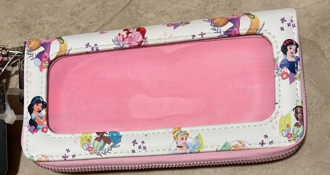 Disney Princess Wristlet Wallet & Phone Case Purse NEW w/ Tag White & Pink