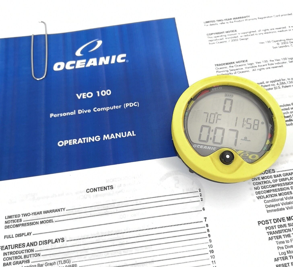 Oceanic Veo 100 Scuba Dive Computer Puck Module Diving Veo100 Diving #3177