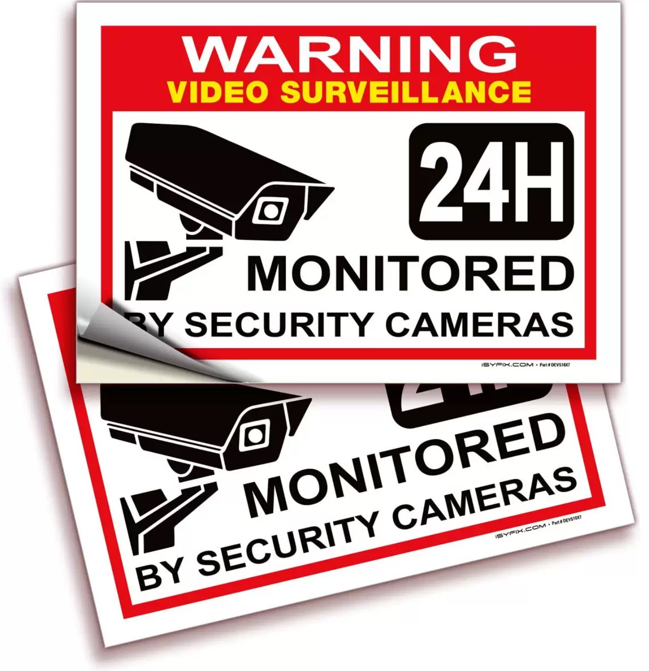 2 Pack Security Video Surveillance Burgler Sticker Decal Warning Sign Camera 10"