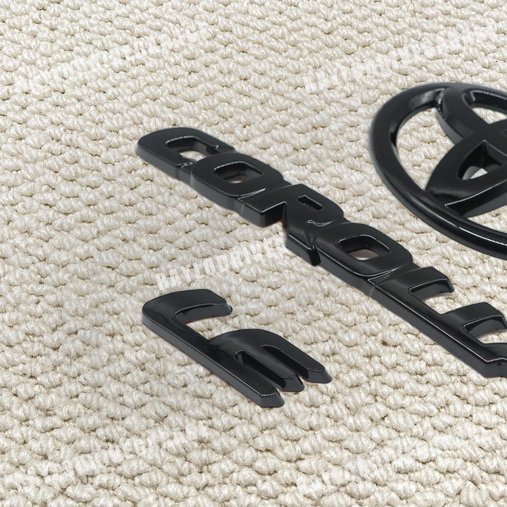 2020-2025 For Corolla LE Glossy Black Rear Tailgate Letters Overlay Emblems Kit