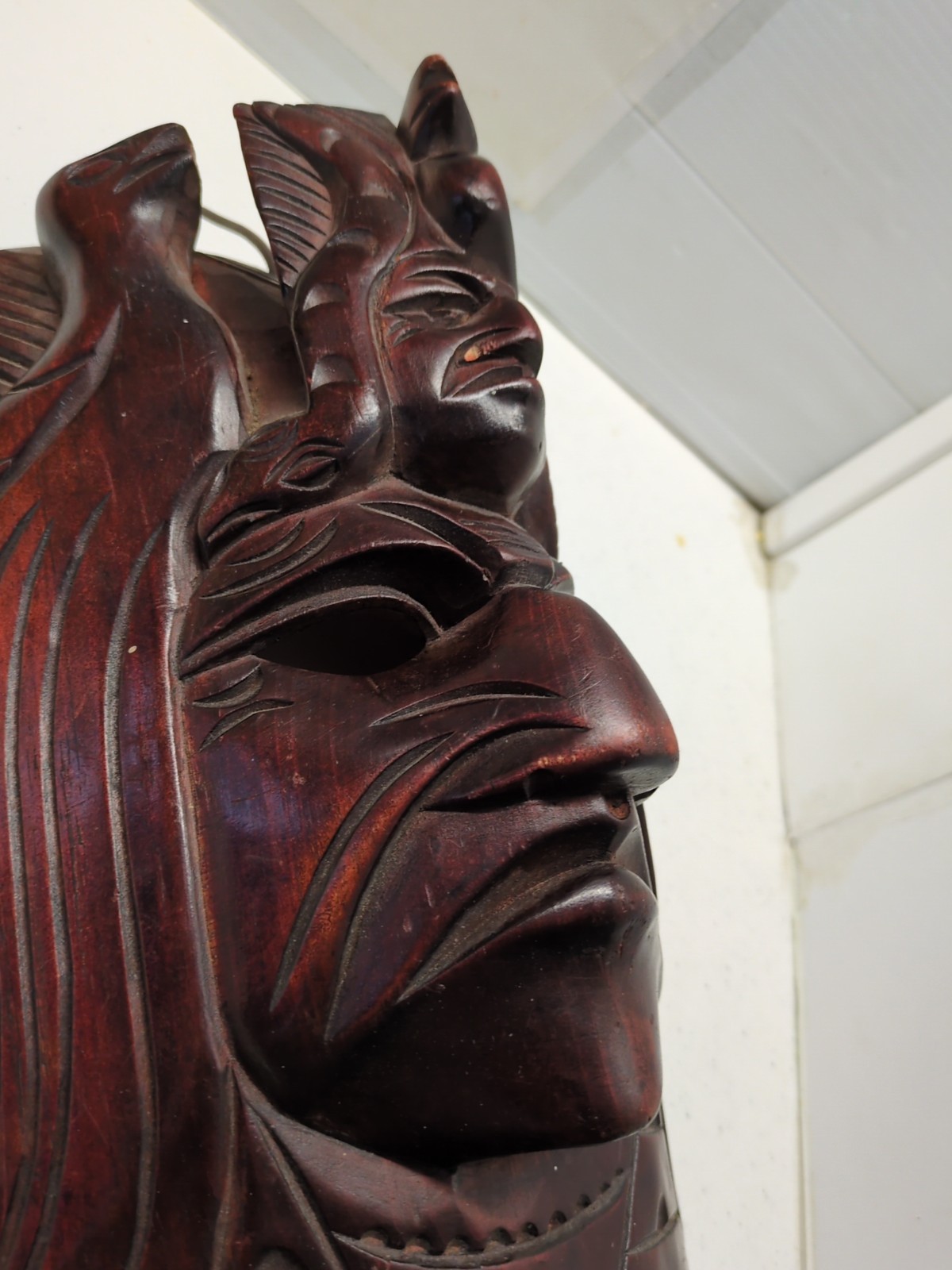 Sacred Quetzal Wooden Mask/Guatemalan Mask/ Hand Carved/ Tikal Pyramids/Shamanic