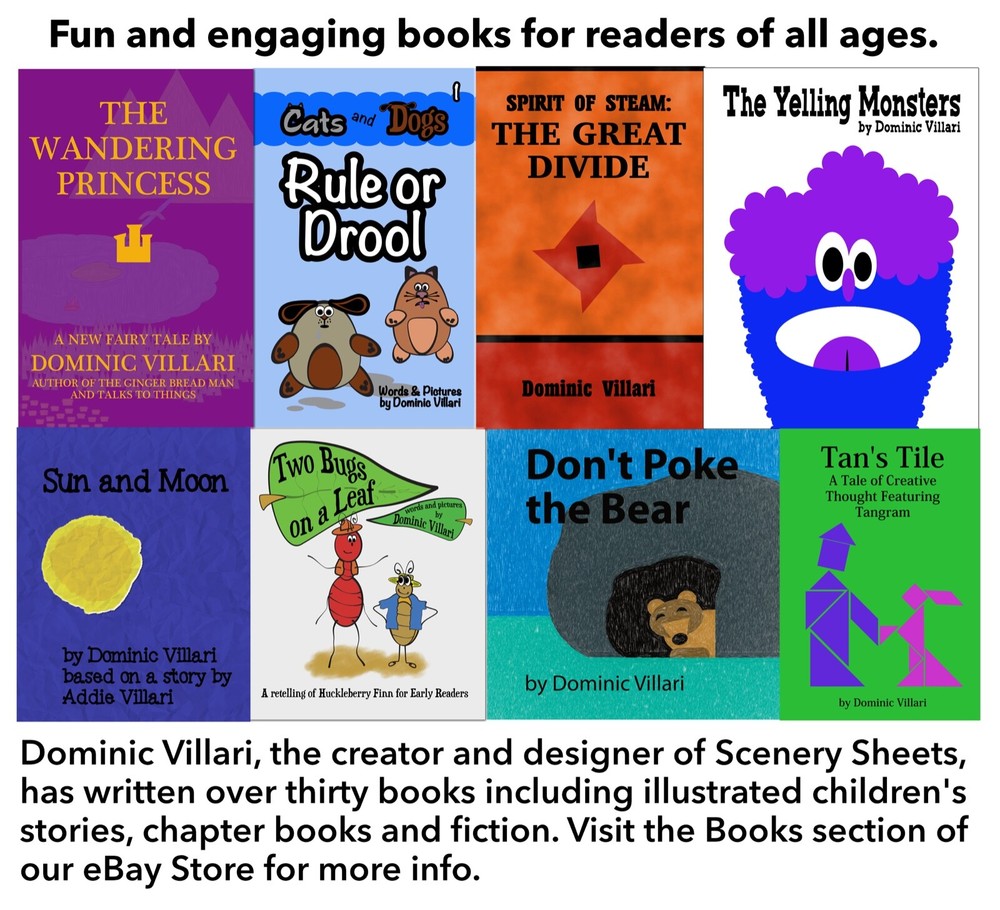 10 Strorefront Flat Buildings for Backgrounds for O Scale Train Layout