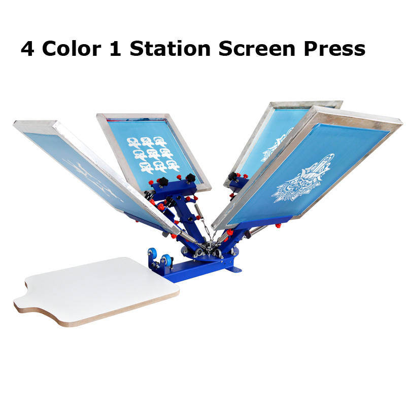 4 Color 1 Station Screen Printing Machine Micro-adjust Press Printer ROTARY