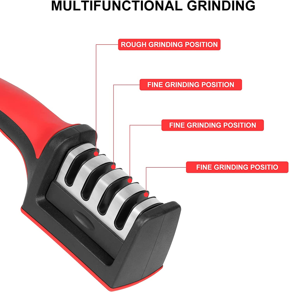 4 Stage Kitchen Knife Sharpener Professional Ceramic Diamond Steel Sharpening