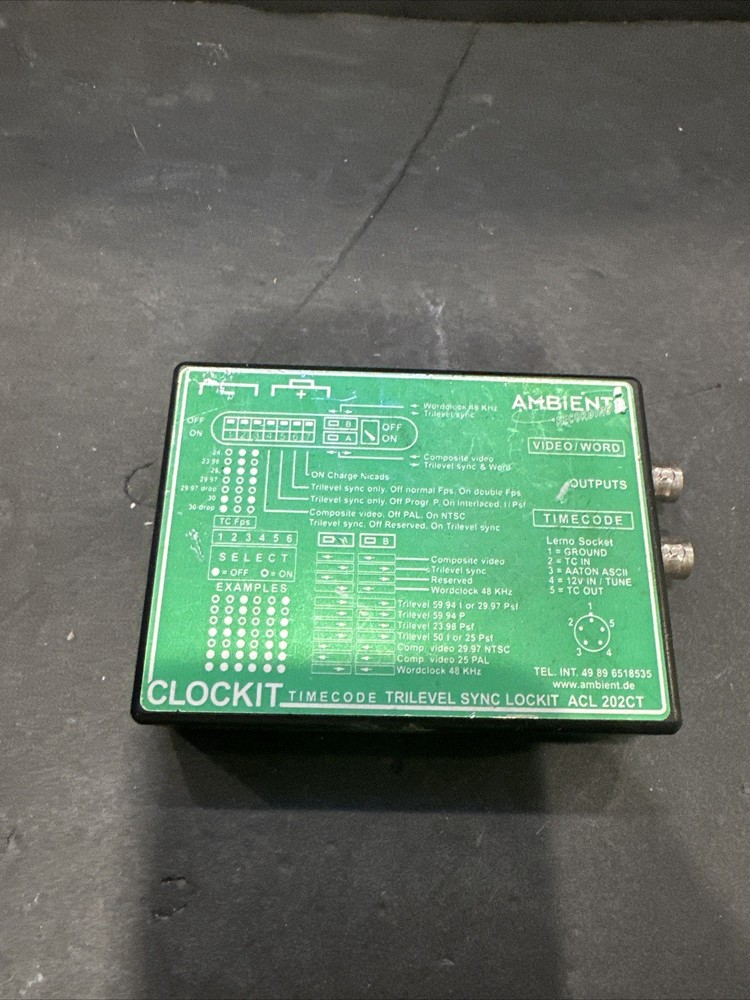 Ambient Audio Clockit Timecode w / Trilevel Sync (ACL 202CT) #R47