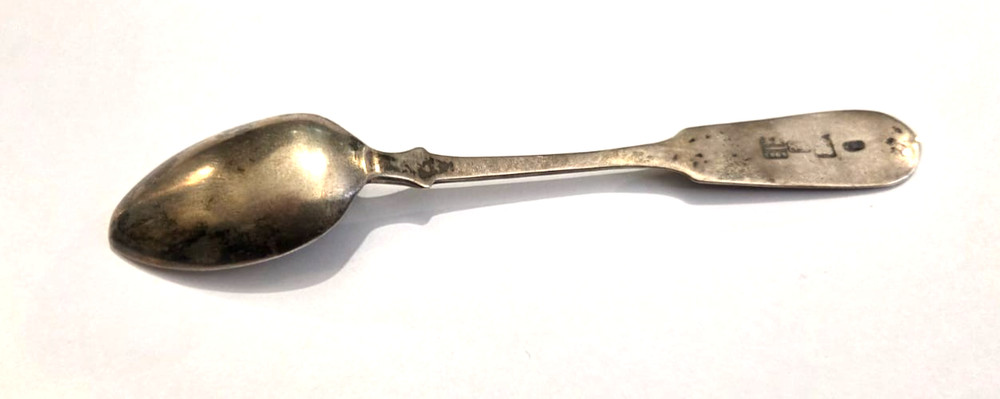 Antique Imperial Russian 84 Solid Silver Teaspoon Engraved Initials
