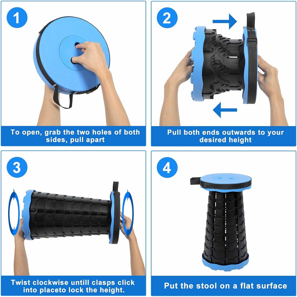 Foldable Telescoping Stool Portable, Retractable Stool for Adults, Upgraded Coll