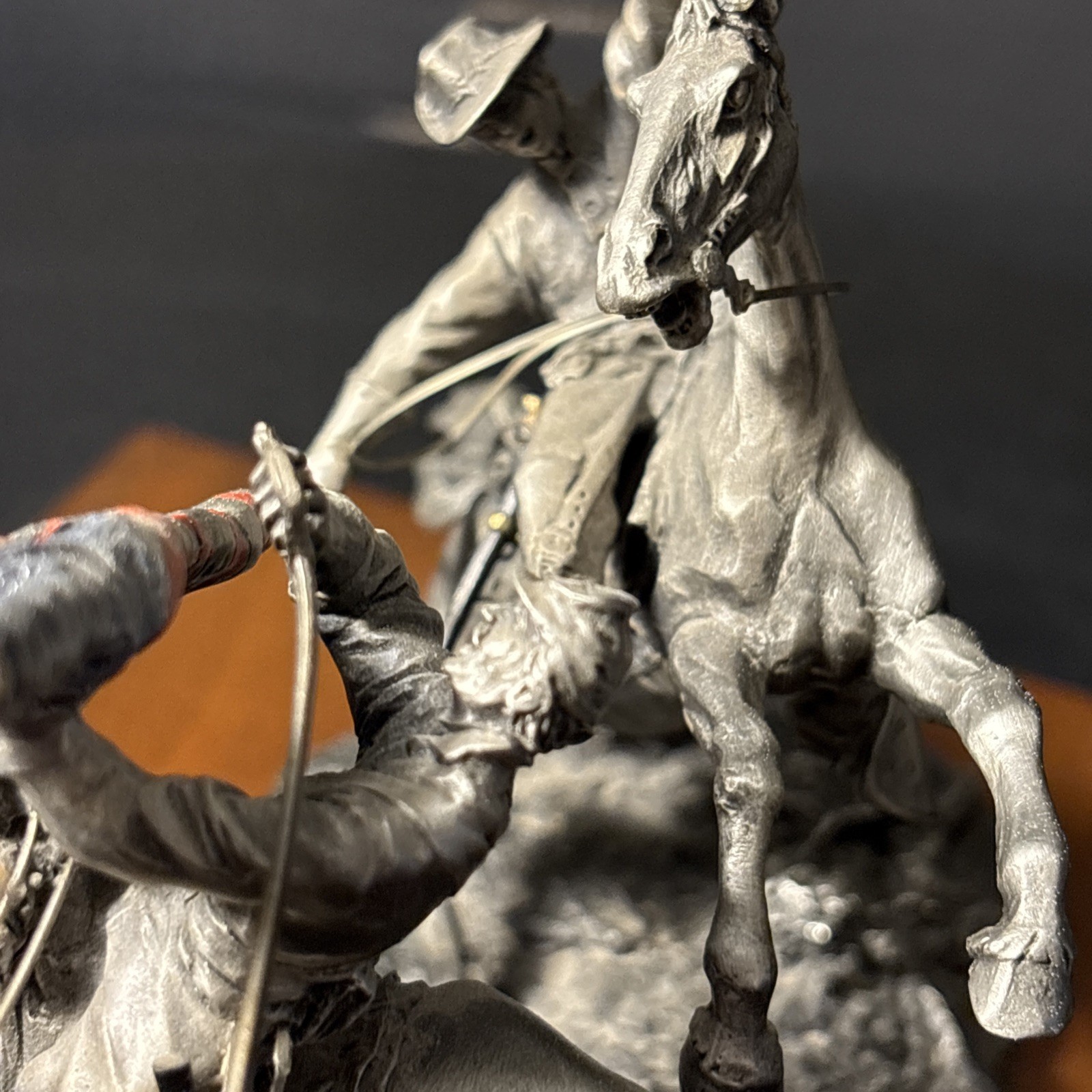 "Gaine's Mill" Civil War Sculpture FJ Barnum 1989 Ltd Ed #1184/2500 Pewter Wood