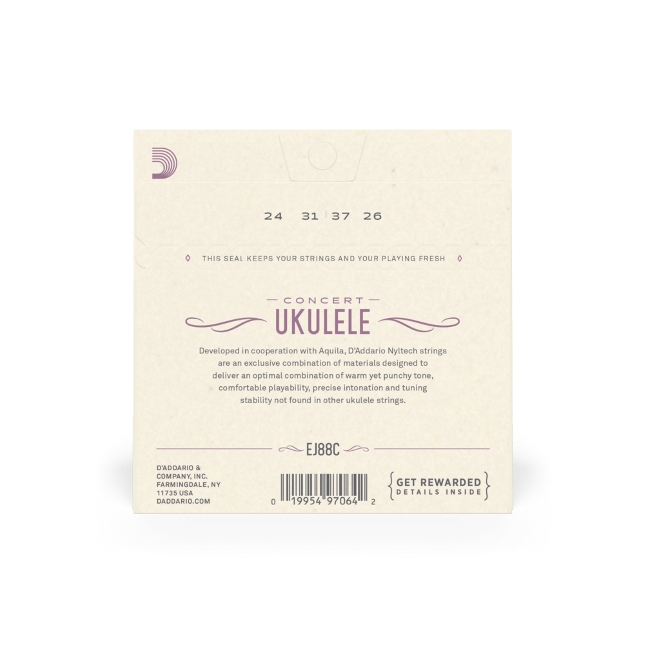 D'Addario EJ88C Nyltech Ukulele Strings Concert