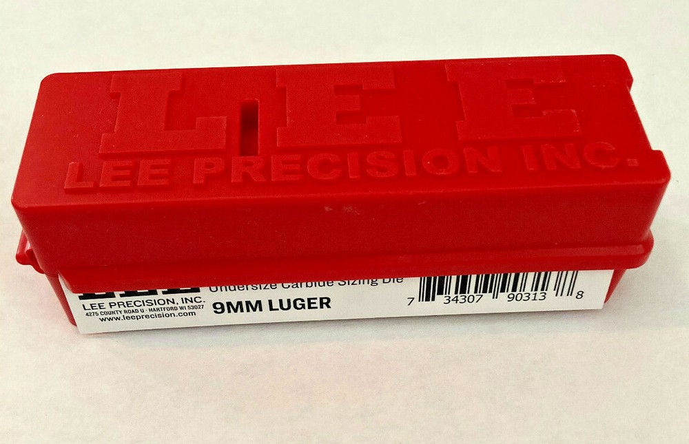 LEE 90313  9mm Luger Undersized .003" Carbide Sizing Die