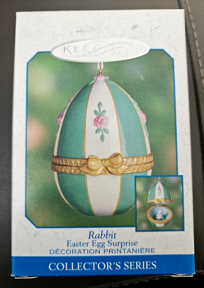 Hallmark 1999 Rabbit Easter Egg Surprise Keepsake Ornament 2nd in Series