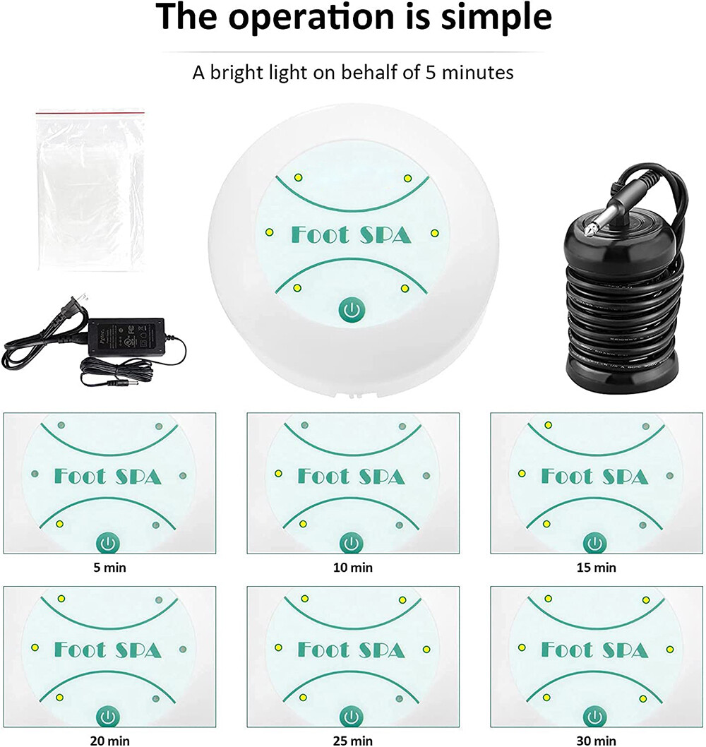 Ionic Foot Spa Bath Detox Cleanse Machine with tub Ginger Pieces & Slipper