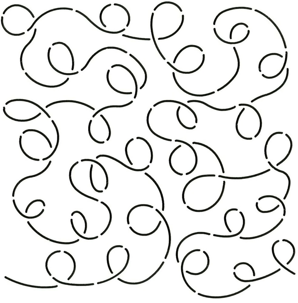Continuous Line Quilting Stencil Loop Swirl Stipple 9" Background Quilt Pattern