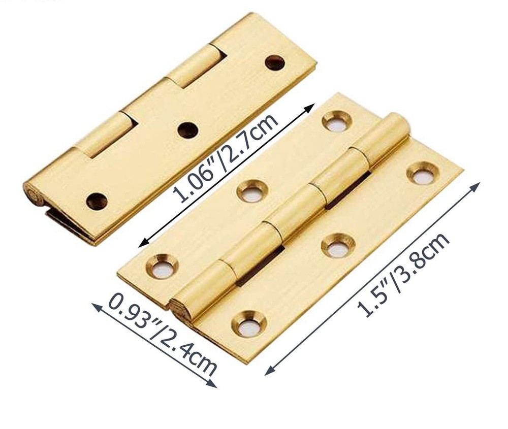 8 Pcs Solid Brass Hinges Small Cabinet Hinge With Screwssuitable For Jewelry