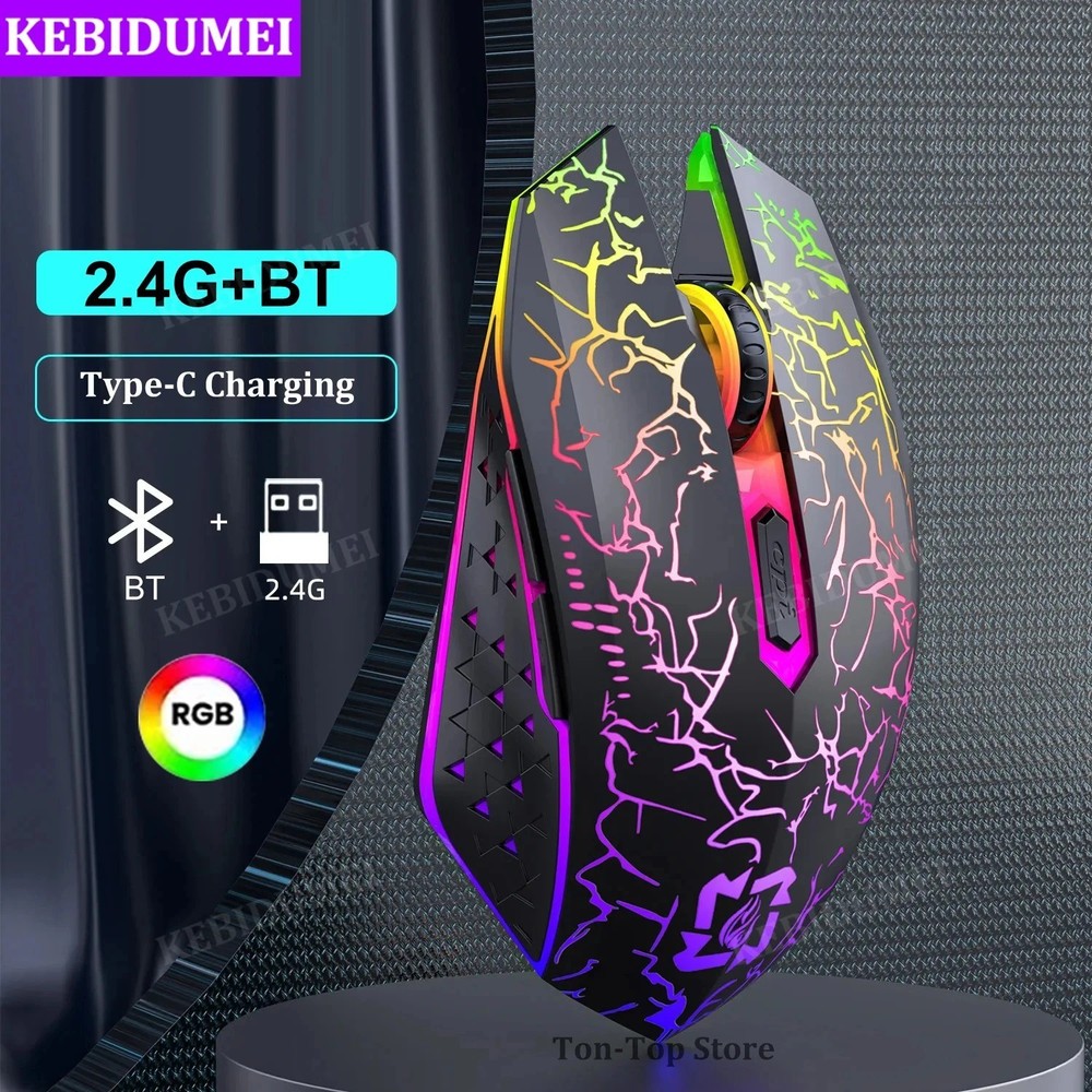 Wireless USB Optical Mice Gaming Mouse 7 Color LED Backlit Rechargeable For PC