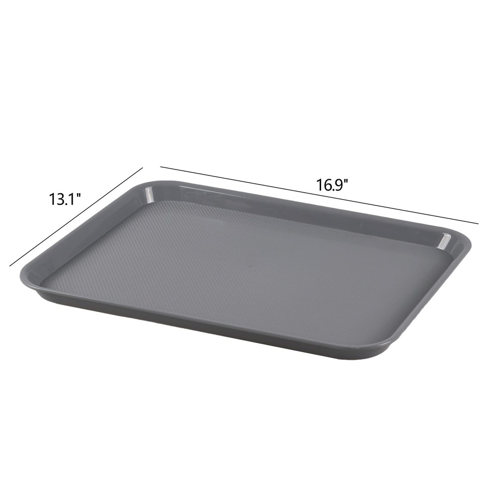 12 PCS Plastic Fast Food Service Trays Rectangular Cafeteria Restaurant Dining