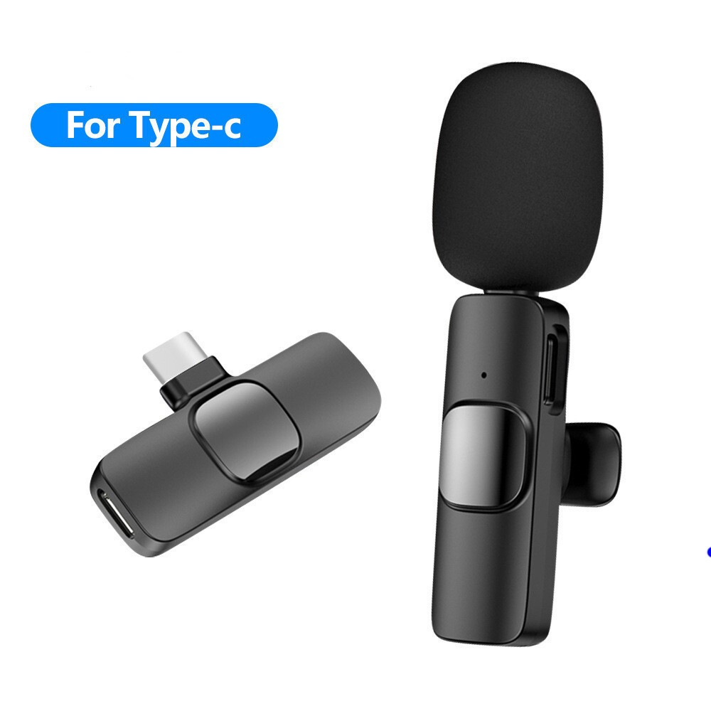 Wireless Lavalier Microphone Mic Audio Video Recording For Android iPhone 16,17