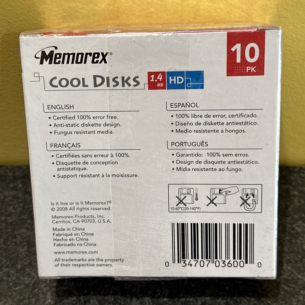 10X Memorex 2HD 3.5" Floppy Computer Diskettes PC Format Cool Disks New