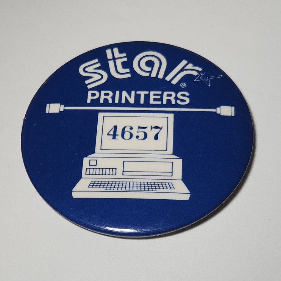 Star Printers Print IT Computer Technology Tech Vintage Button 3" Pin Pinback