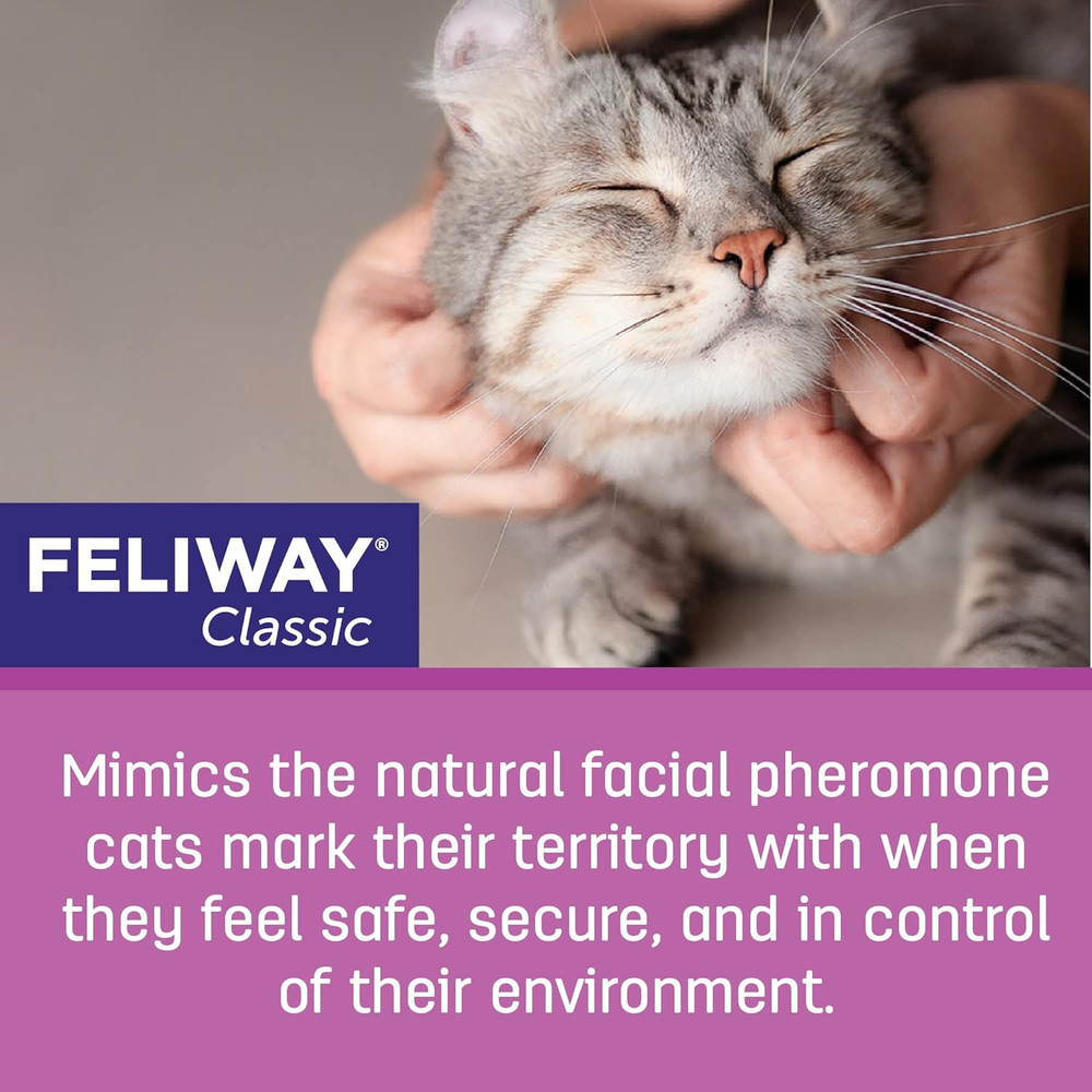 FELIWAY Classic 30 Day Cat Calming Plug in Pheromone Diffuser Starter Kit, 48Ml