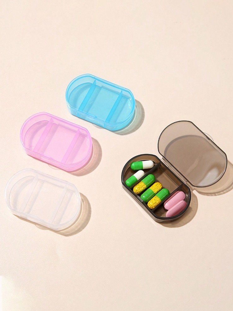 4pc Mini Portable Multi-Compartment Pill Box, Small Pill Case For Outdoor