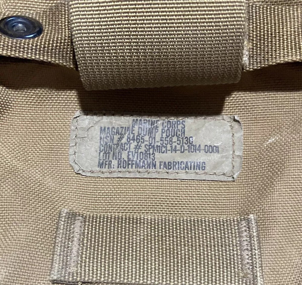 USMC Issue Marine Corps Mag Dump Pouch *** Coy *** Good-VG /missing barrel lock