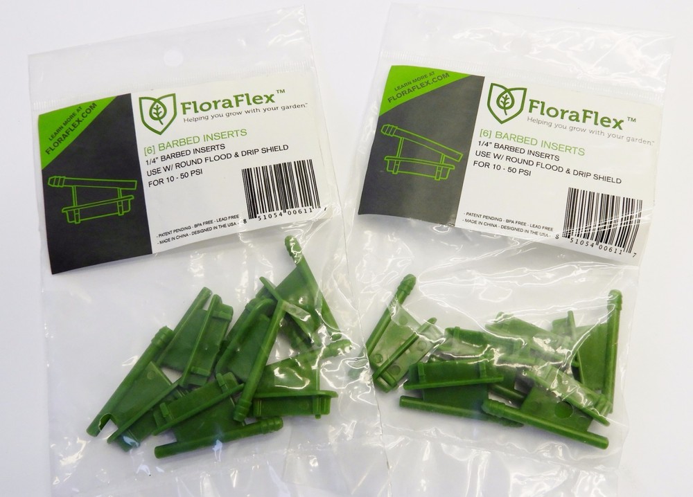 (12 pcs) FloraFlex 1/4" Barbed Inserts Piercing 1/4 in Louver Insert