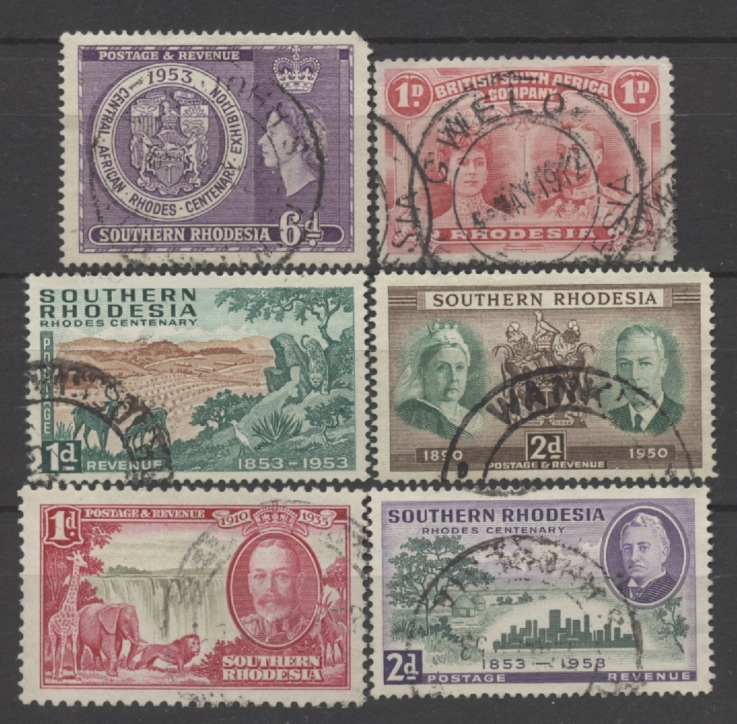 No: 118538 - SOUTHERN RHODESIA - LOT OF 6 OLD STAMPS - USED!!