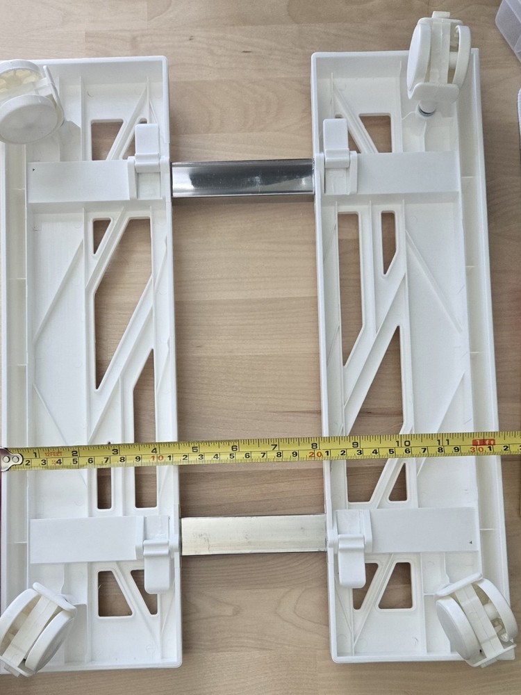 Adjustable CPU White Stand With Locking Wheels - 7.87″ to 11.81″