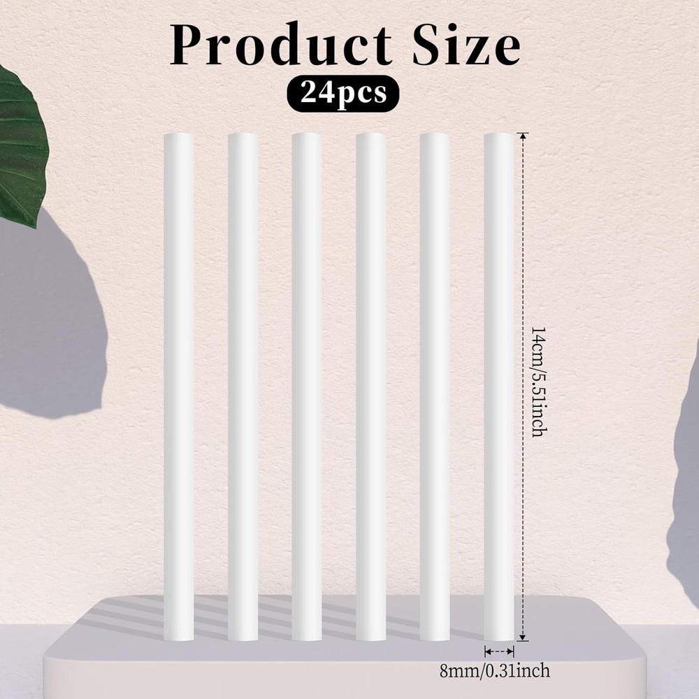 24 Pcs Humidifier Wicks Sticks Diffuser Wicks Replacement Cotton Refill Stick 5.