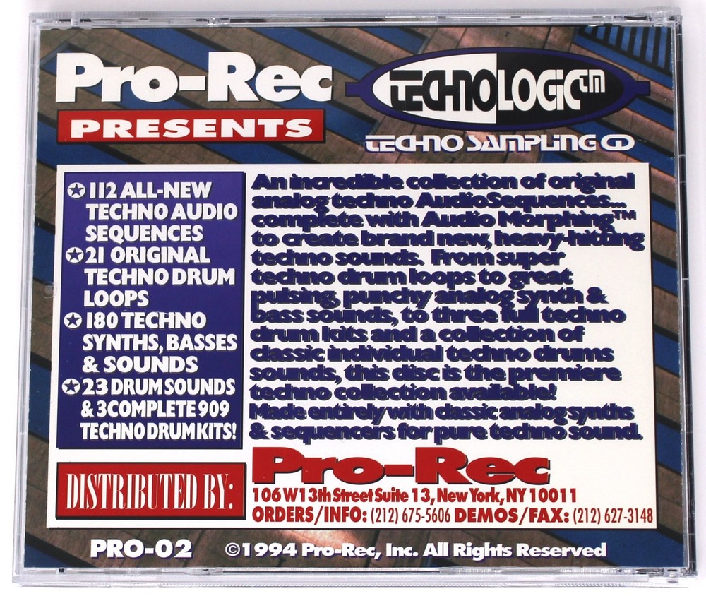 Pro-Rec Technologic Sample/Sound Library/Sampling CD 1994