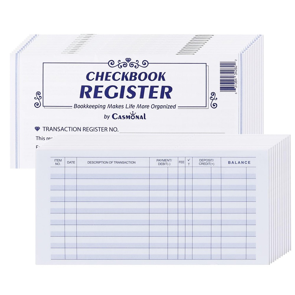 32 Pack Check Registers for Personal Checkbooks, Checkbook Register, 32PCS