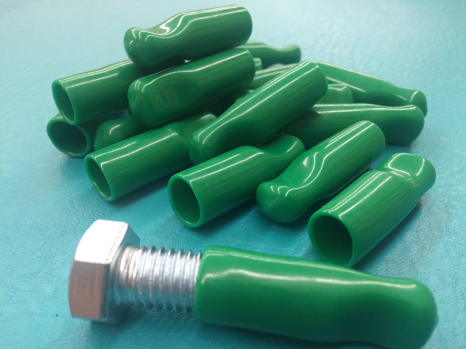 1/2" Rubber Bolt Cap Protectors Rod Tube Thread Finger Tip Pull 18 Cover Green