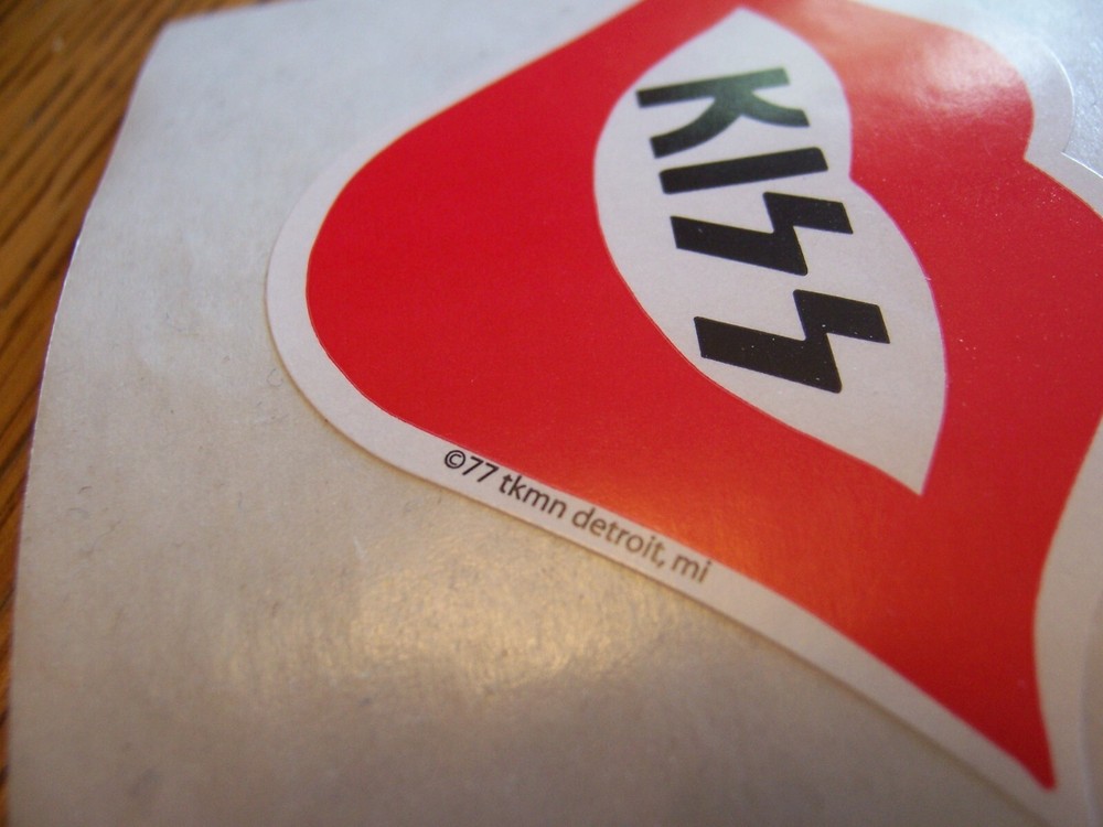 Kiss Lips Sticker 1977 Detroit Rare Mint Radio Promo? Aucoin? Backstage Pass?