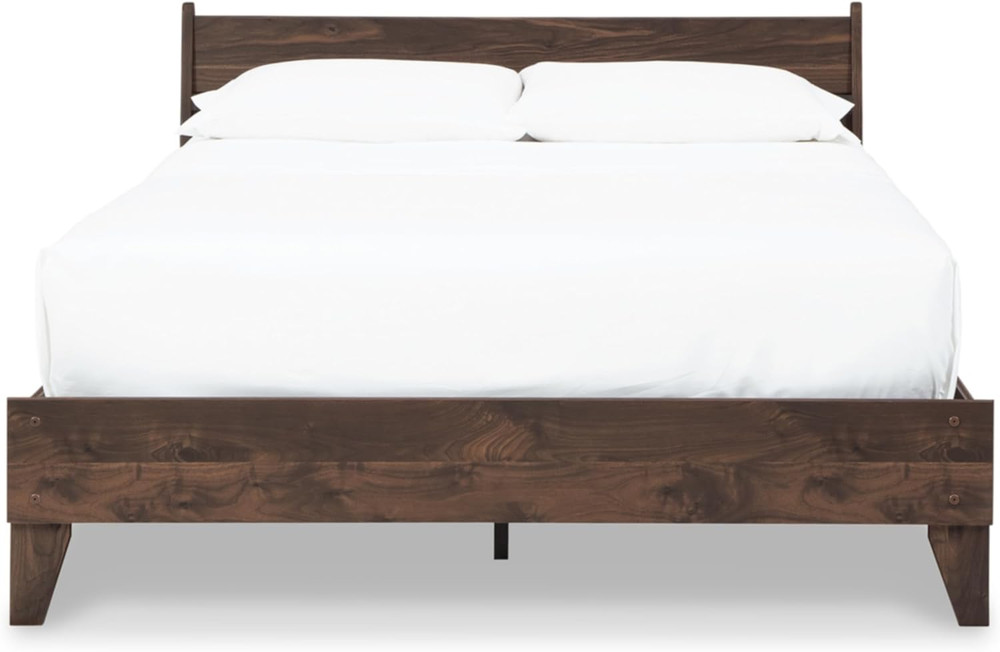 Calverson Dark Brown Full Panel Platform Bed - No Box Spring Needed