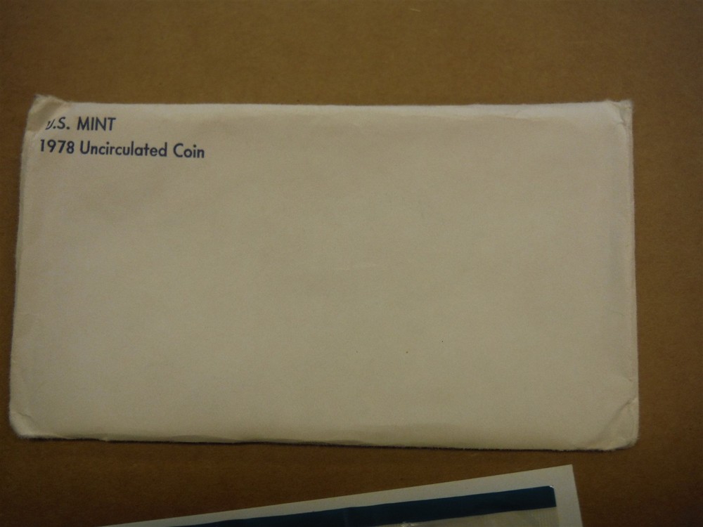 1978 P+D UNC. Mint Set, Includes 2 Ike Dollars, Open Envelope *FC3B