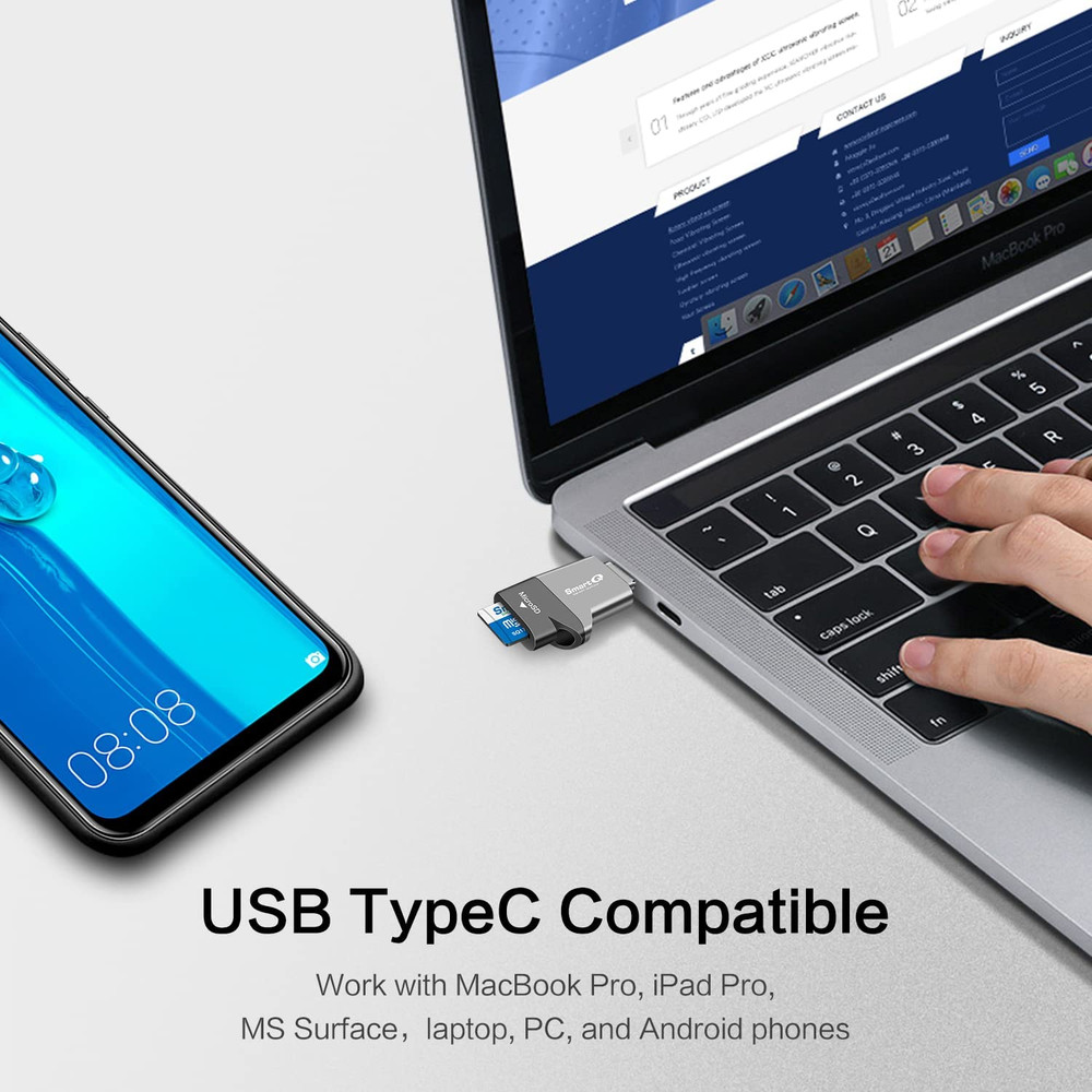 USB C MicroSD Card Reader with USB 3.0