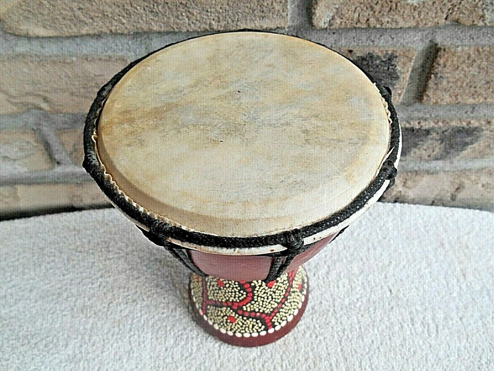 SMALL 8" TALL DECORATIVE DJEMBE HAND DRUM