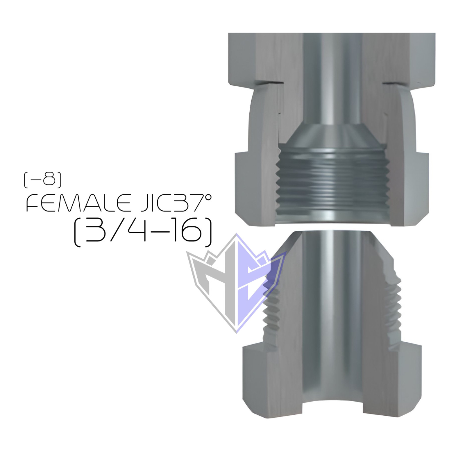 1/2" Hydraulic Hose Assembly with 2- Female JIC 37° Ends, #8 JIC (90°/Straight)