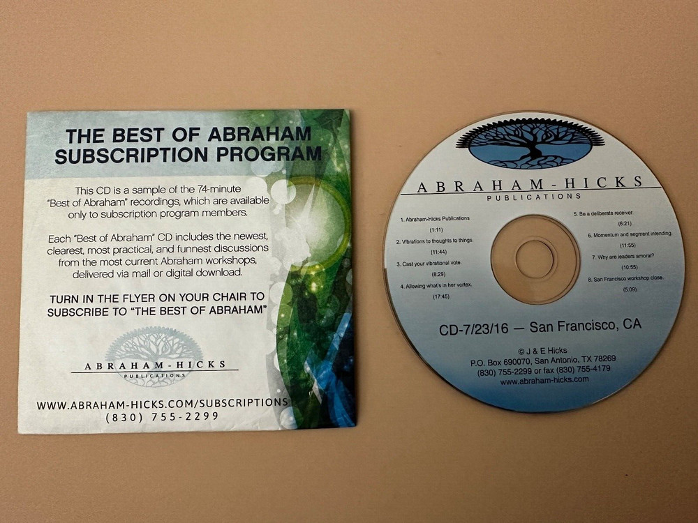 Abraham-Hicks Esther CD - 7/23/16 - San Francisco, CA