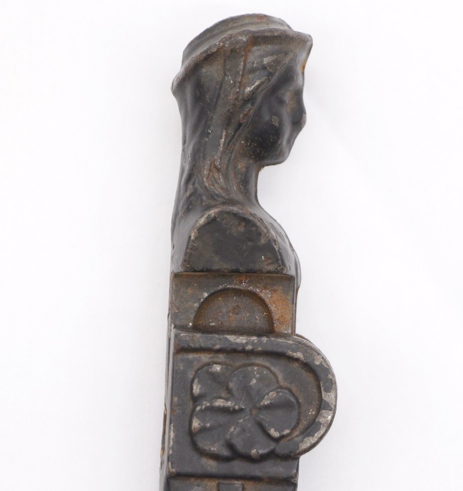 Antique Figural Cast Iron Window Shutter Pull Piece