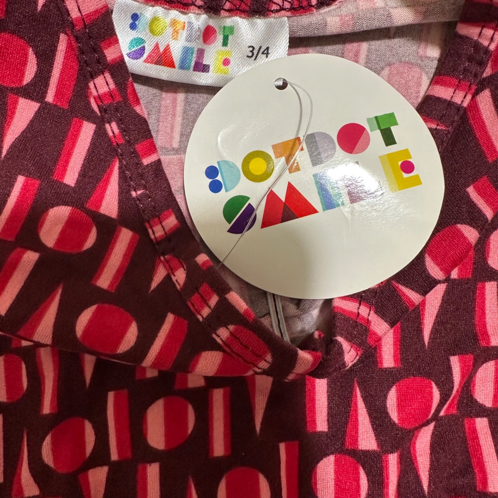 Dot Dot Smile NWT Girl’s Size 3/4 Red Geometric Print Ballerina Twirl Dress