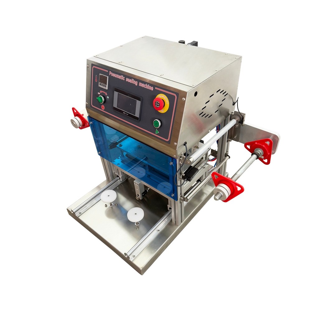 110V Automatic Pneumatic Lunch Box Sealer Nitrogen Sealing Machine 2-Box Tray