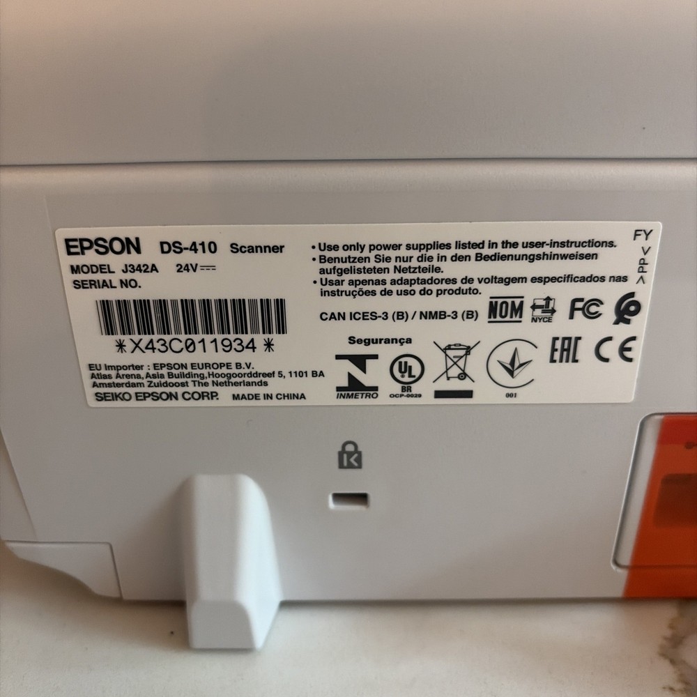 Gray Epson WorkForce DS-410 Sheetfed Document Scanner No manual