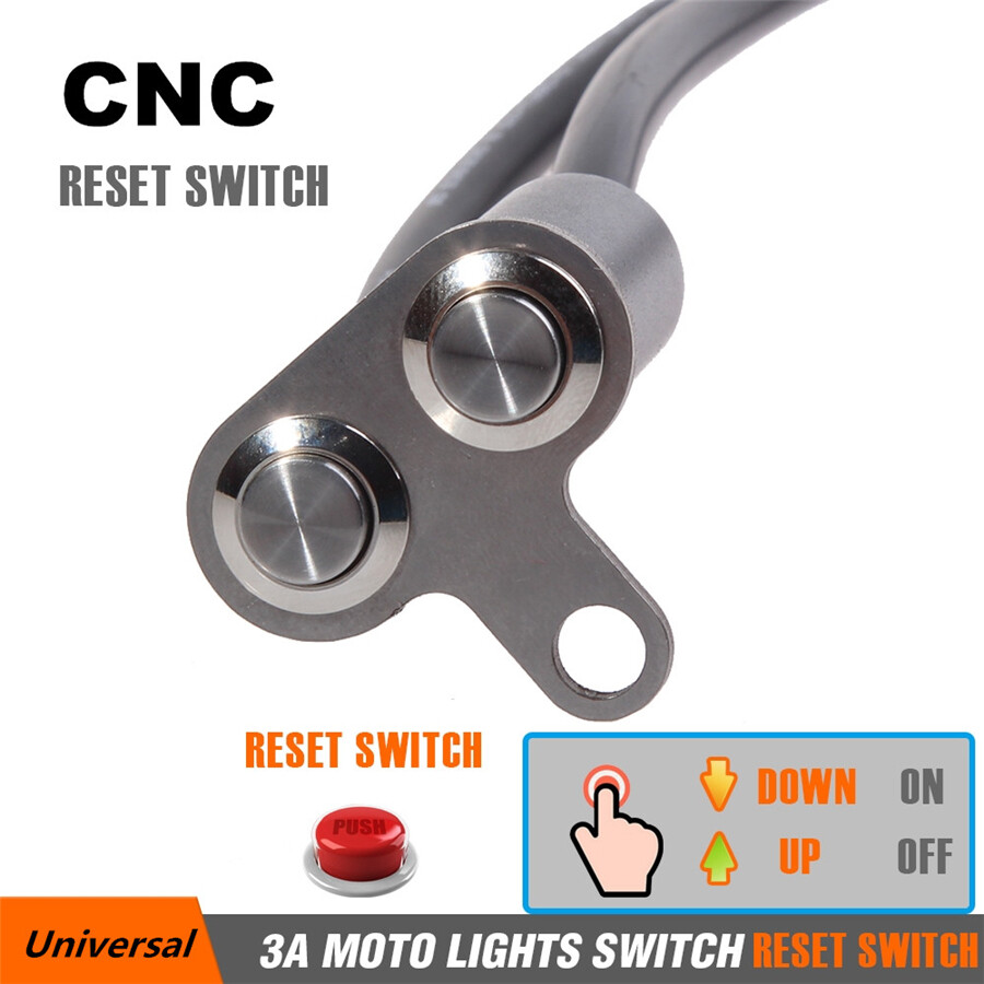 CNC Dual Momentary Motorcycle Switch Push Button Screw Mount f/ LED Engine Start