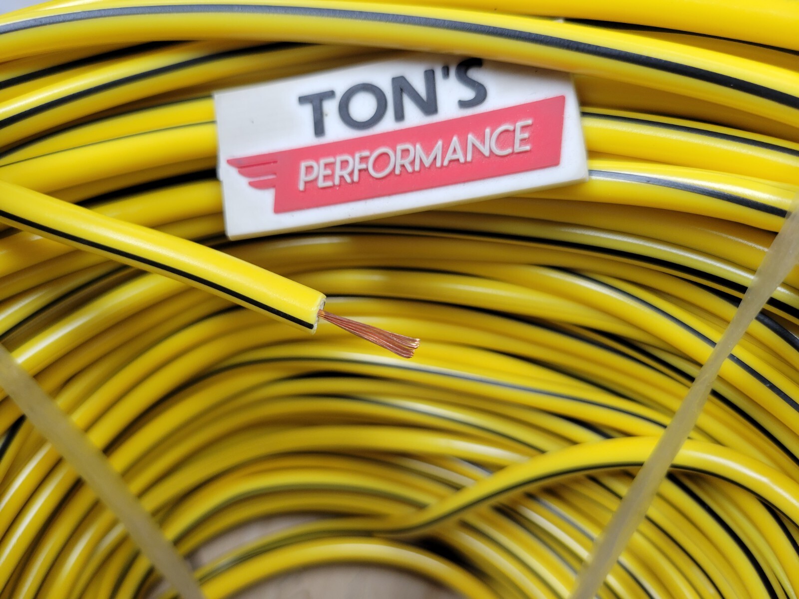 7mm Yellow silicone Lucas Style Bumblebee spark plug wire by foot Copper core